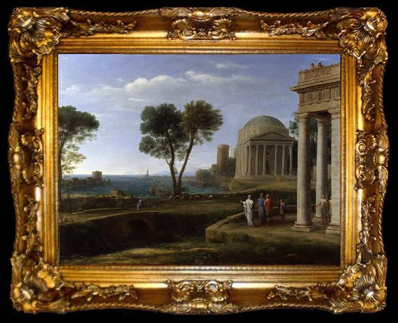 framed  Claude Lorrain Landscape with Aeneas on Delos (mk17), ta009-2